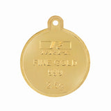 2.5 Gm Round Ramlalla 24k (999) Yellow Gold Pendant - Bangalore Refinery