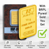 10 Gram Gold Bar 24kt (999.9 Purity) - Bangalore Refinery