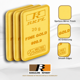 20 Gram Gold Bar 24kt (999.0 Purity) - Bangalore Refinery