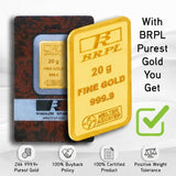 20 Gram Gold Bar 24kt (999.0 Purity) - Bangalore Refinery