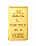 2 Gram Gold Bar 24kt (999.9 Purity) - Bangalore Refinery