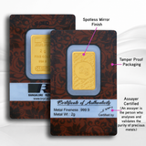 2 Gram Gold Bar 24kt (999.9 Purity) - Bangalore Refinery