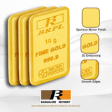 10 Gram Gold Bar 24kt (999.9 Purity) - Bangalore Refinery