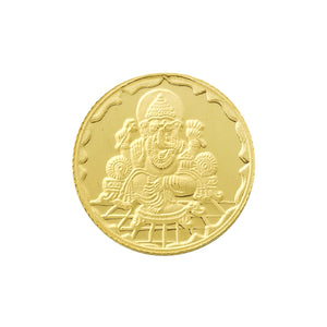 10 Gram 24kt (999 Purity) Ganesh Gold Coin - Bangalore Refinery