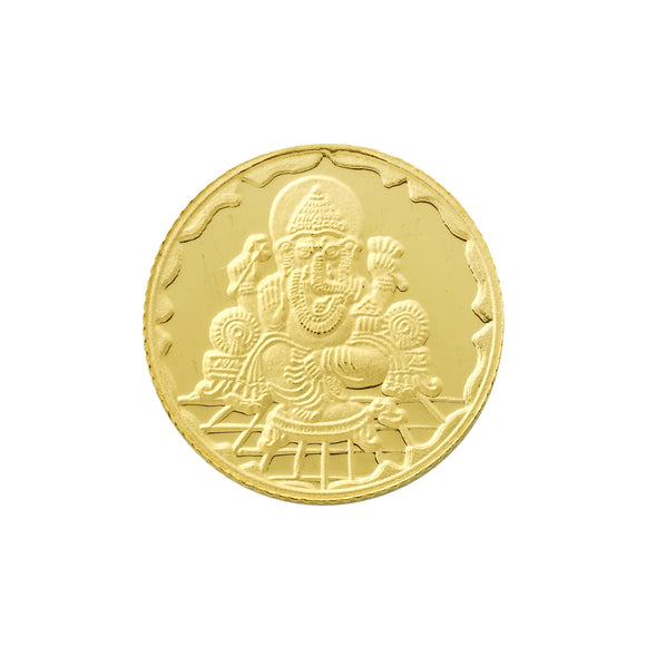 10 Gram 24kt (999 Purity) Ganesh Gold Coin - Bangalore Refinery