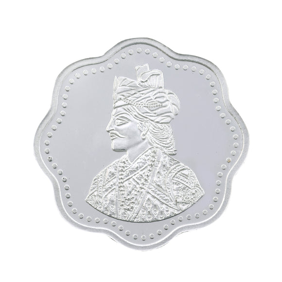 10 Gram King Flower Shape Silver Coin (999 Purity) - Bangalore Refinery