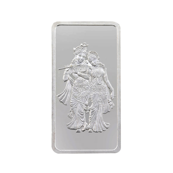 25 Gram Radha Krishna Silver Bar (999 Purity) - Bangalore Refinery