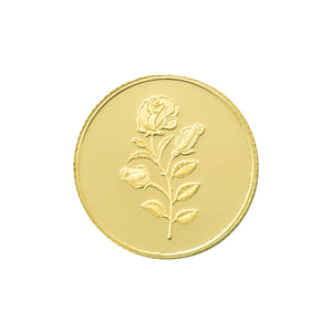 8 Gram 24kt Gold Rose Coin  (999 Purity) - Bangalore Refinery