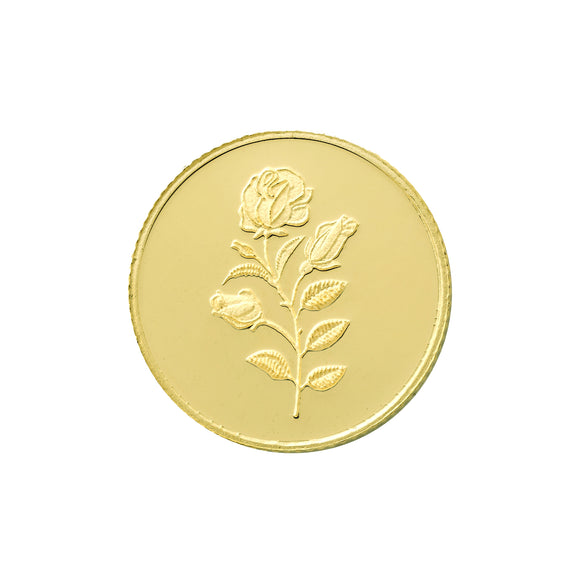 8 Gram 24kt Gold Rose Coin  (999 Purity) - Bangalore Refinery