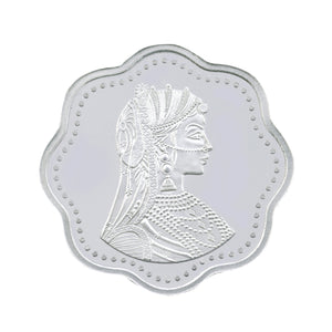 10 Gram Queen Flower Shape Silver Coin (999 Purity) - Bangalore Refinery