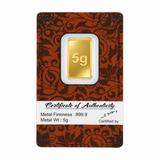 5 Gram Lord Balaji Gold Bar 24kt(999.9 Purity) - Bangalore Refinery