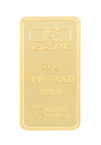 20 Gram Gold Bar 24kt (999.0 Purity) - Bangalore Refinery