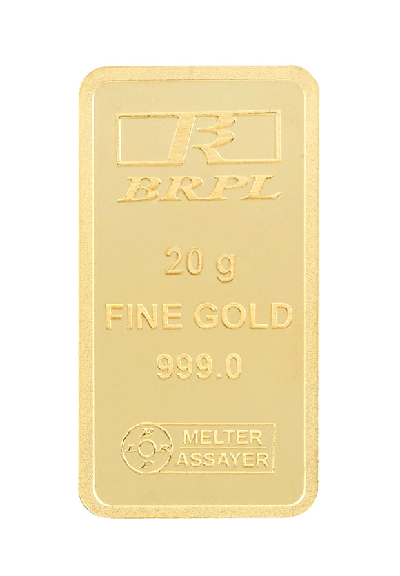 20 Gram Gold Bar 24kt (999.0 Purity) - Bangalore Refinery