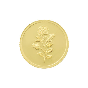 5 Gram 24kt Gold Rose Coin  (999 Purity) - Bangalore Refinery