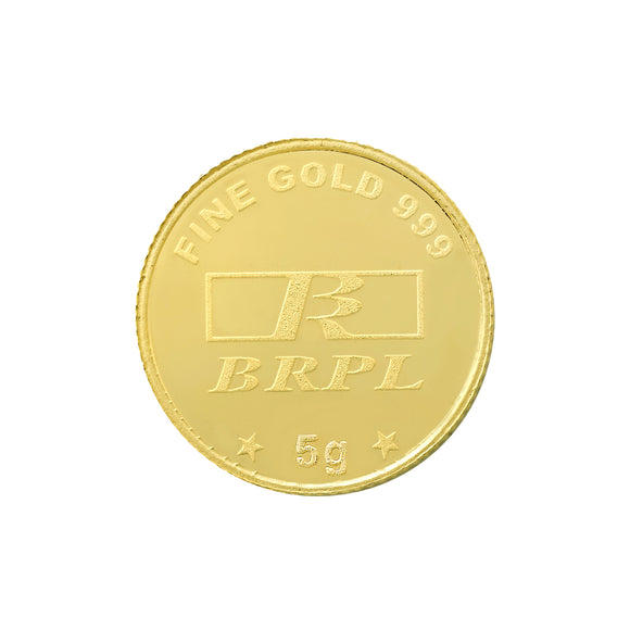 5 Gram Gold Coin 24kt (999 Purity) - Bangalore Refinery