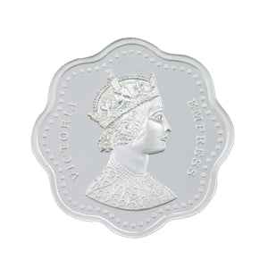 10 Gram Victoria Empress Flower Shape Silver Coin (999 Purity) - Bangalore Refinery