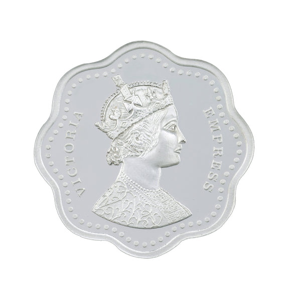 10 Gram Victoria Empress Flower Shape Silver Coin (999 Purity) - Bangalore Refinery