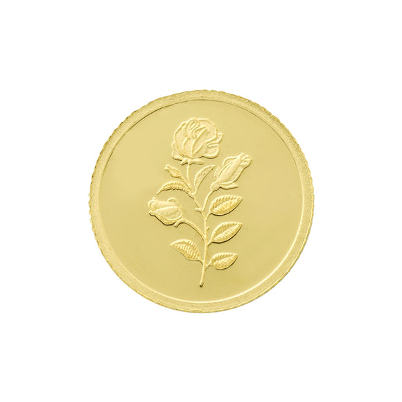 4 Gram 24kt Gold Rose Coin  (999 Purity) - Bangalore Refinery