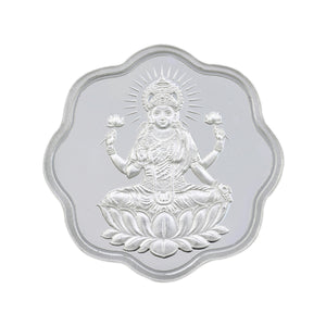 10 Gram Lakshmi Flower Shape Silver Coin (999 Purity) - Bangalore Refinery