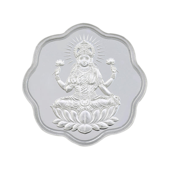 10 Gram Lakshmi Flower Shape Silver Coin (999 Purity) - Bangalore Refinery