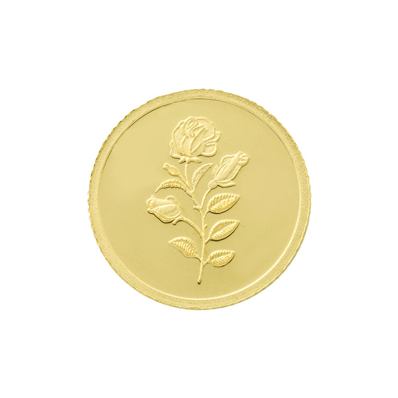2 Gram 24kt Gold Rose Coin  (999 Purity) - Bangalore Refinery