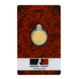 2.5 Gm Yellow Gold OM Round Pendant 24kt(999) Purity (Without hook) - Bangalore Refinery