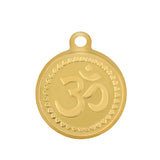 2.5 Gm Yellow Gold OM Round Pendant 24kt(999) Purity (Without hook) - Bangalore Refinery