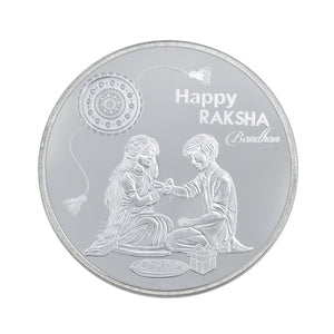 5 Gram 999 Purity Raksha Bandhan Gifting Silver Foil Coin - Bangalore Refinery