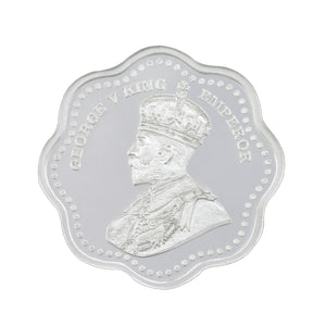 10 Gram George V King Emperor Flower Shape Silver Coin (999 Purity) - Bangalore Refinery