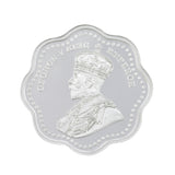 10 Gram George V King Emperor Flower Shape Silver Coin (999 Purity) - Bangalore Refinery