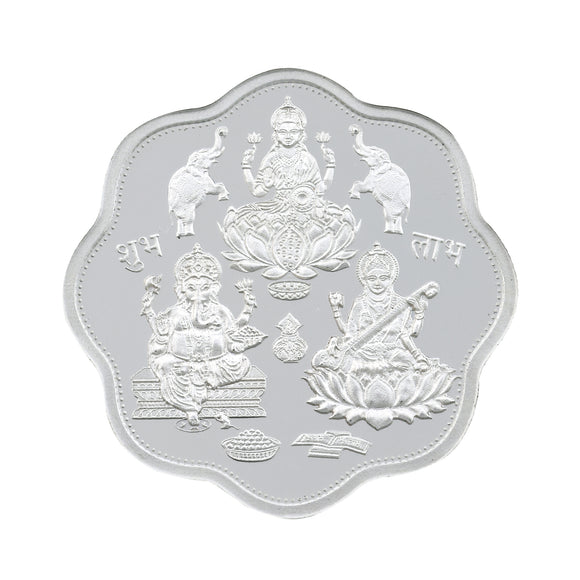 10 Gram 3 in 1 Flower Shape Silver Coin (999 Purity) - Bangalore Refinery