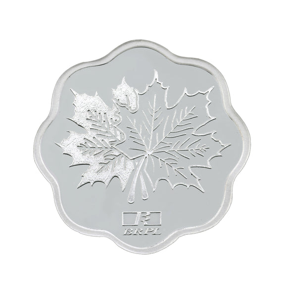 10 Gram Leaf Flower Shape Silver Coin (999 Purity) - Bangalore Refinery