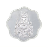 10 Gram Ganesha Flower Shape Silver Coin (999 Purity) - Bangalore Refinery