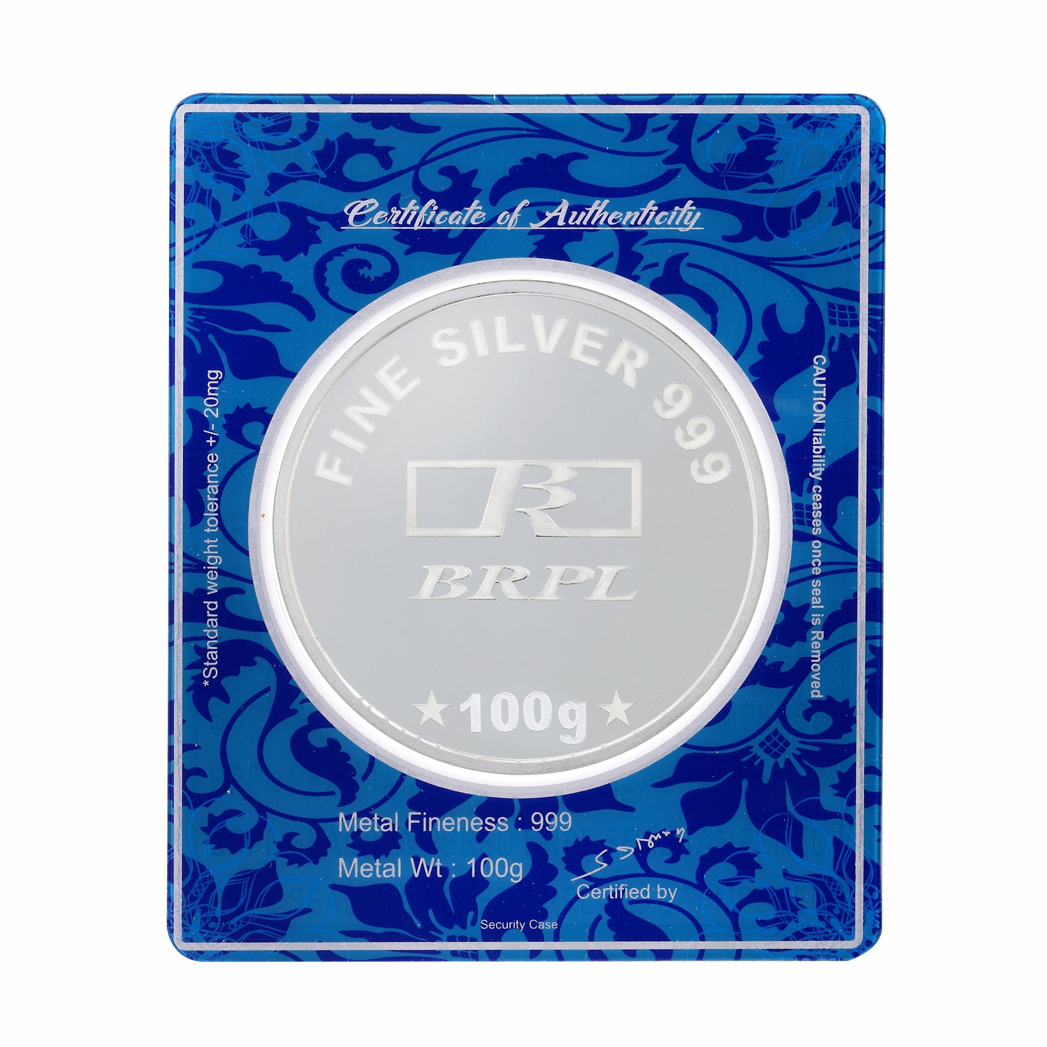 100 Gram Lord Shrinath ji Silver Coin (999 Purity)
