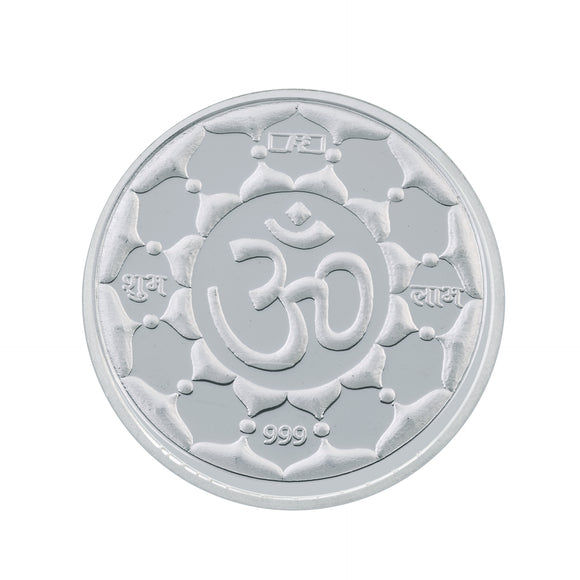 10 Gram Om Silver Coin (999 Purity) - Bangalore Refinery
