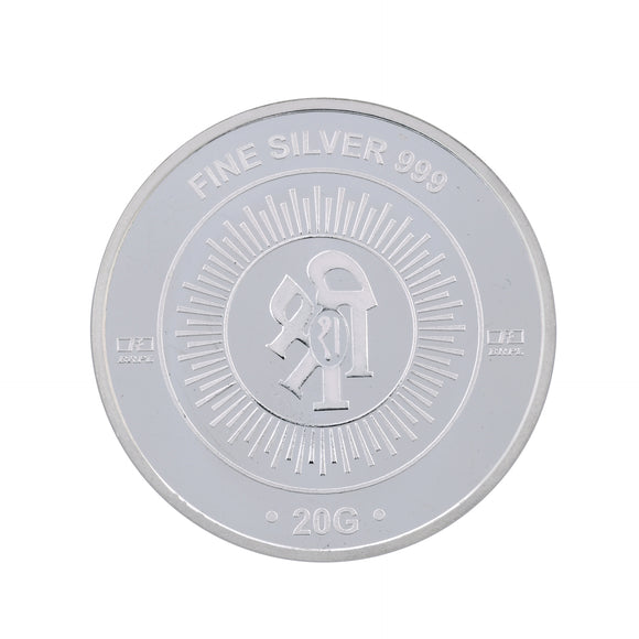 20 Gram Shree Silver Coin (999 Purity) - Bangalore Refinery