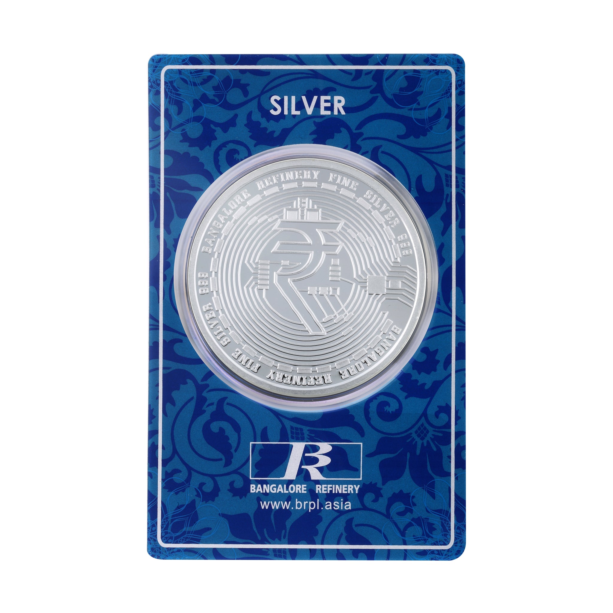 50 Gram Crypto Silver Coin (999 Purity) – Bangalore Refinery