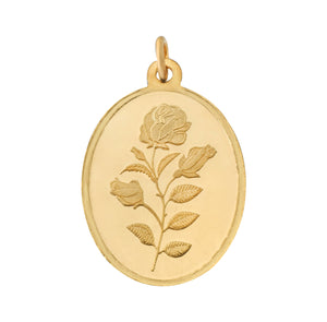 5.2 Gm Oval Rose 24k (999) Yellow Gold Pendant - Bangalore Refinery