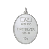 10 gm Oval Rose Silver Pendant(999 Purity) - Bangalore Refinery