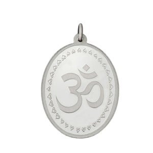 10 gm Oval Om Silver Pendant(999 Purity) - Bangalore Refinery