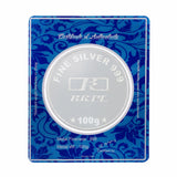 100 Gram Swastik / Kalash / Shree Silver Coin (999 Purity) - Bangalore Refinery