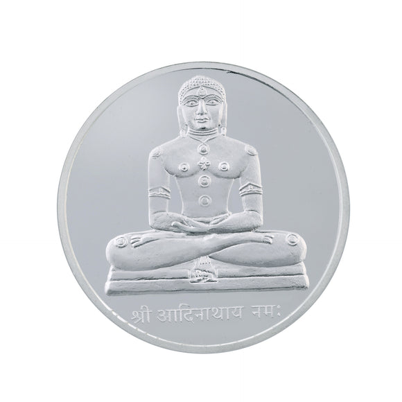 10 Gram Lord Adinath Silver Coin (999 Purity) - Bangalore Refinery