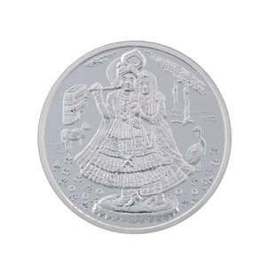 20 Gram Radha Krishna Silver Coin (999 Purity) - Bangalore Refinery