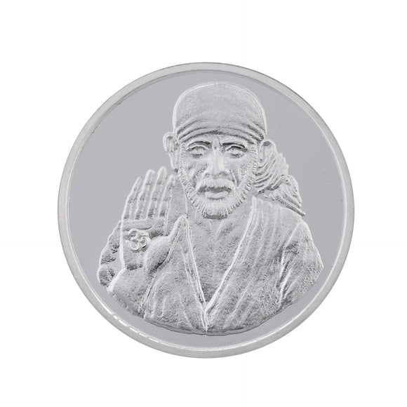 20 Gram Lord Sai Baba Silver Coin (999 Purity) - Bangalore Refinery