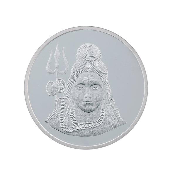 20 Gram Lord Shiva  Silver Coin (999 Purity) - Bangalore Refinery