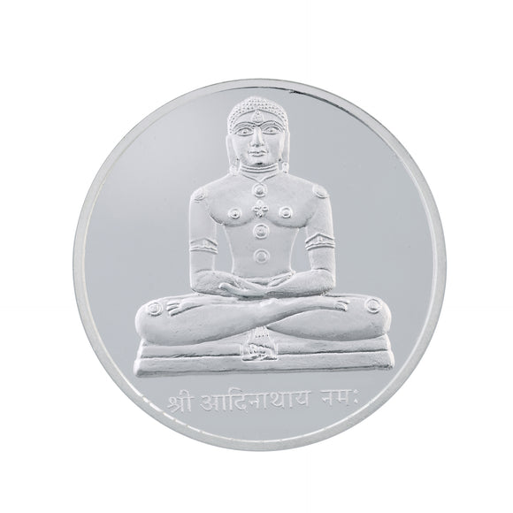 20 Gram Lord Adinath Silver Coin (999 Purity) - Bangalore Refinery